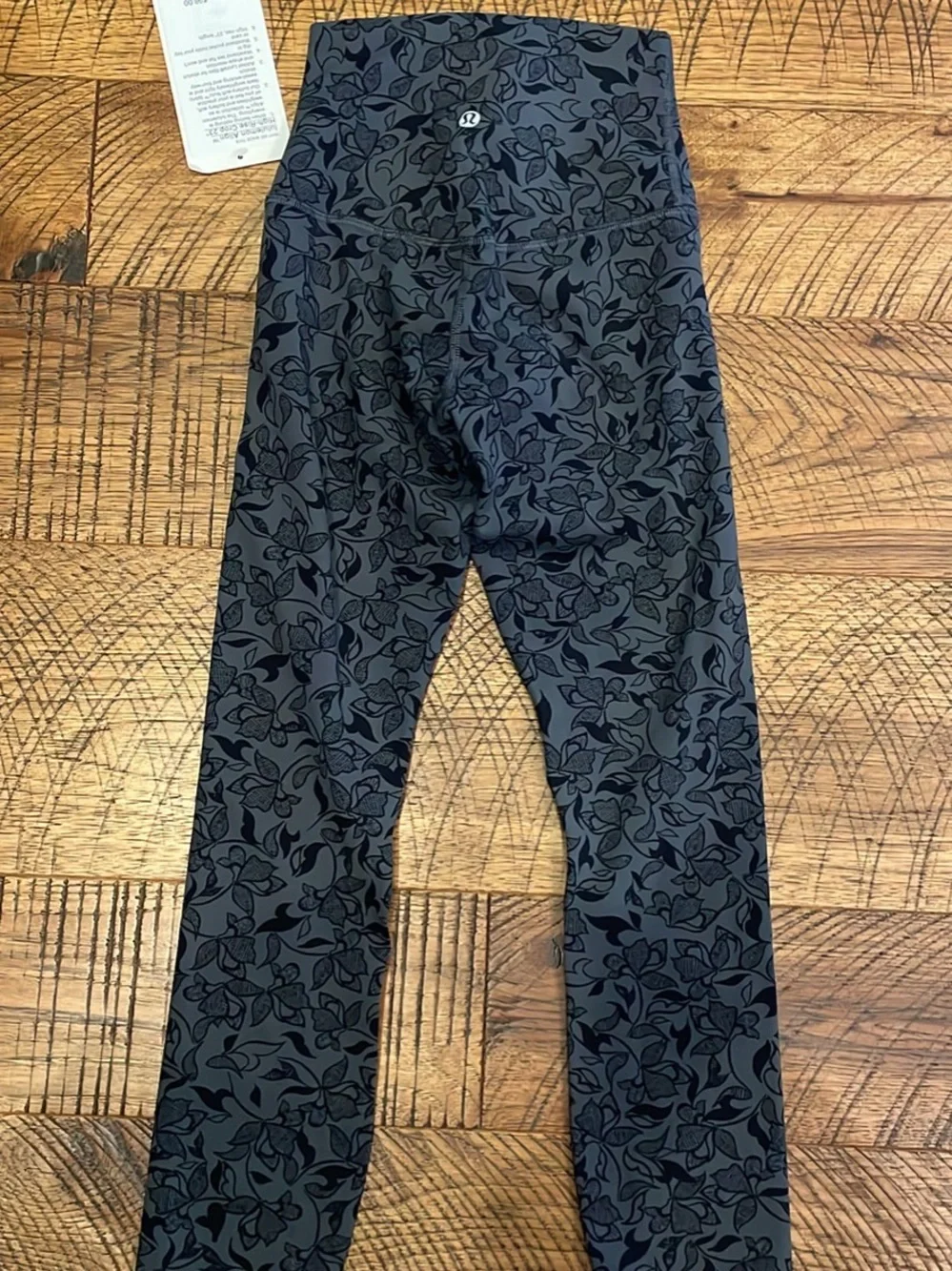 lululemon athletica Black Floral Print Leggings